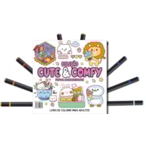 CUTE & COMFY COLORING BOOK FOR ADULTS EDIÇÃO 4 - BOLD EASY - LIVRO DE COLORIR ADULTO + 12 CANETAS