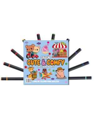 CUTE & COMFY COLORING BOOK FOR ADULTS - FOFO E ACONCHEGANTE - LIVRO DE COLORIR ADULTO