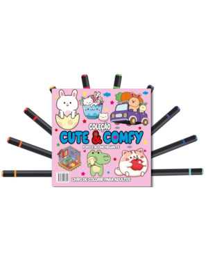 CUTE & COMFY COLORING BOOK FOR ADULTS - FOFO E ACONCHEGANTE - LIVRO DE COLORIR ADULTO