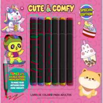 CUTE & COMFY COLORING BOOK FOR ADULTS - SPECIAL EDITION - LIVRO DE COLORIR ADULTO