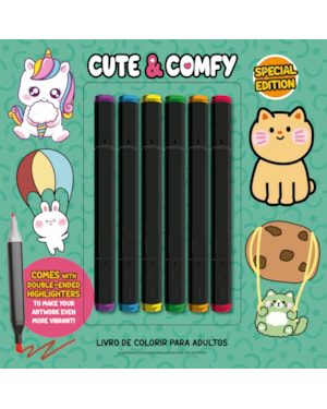 CUTE & COMFY COLORING BOOK FOR ADULTS - SPECIAL EDITION - LIVRO DE COLORIR ADULTO