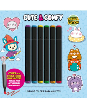 CUTE & COMFY COLORING BOOK FOR ADULTS - SPECIAL EDITION - LIVRO DE COLORIR ADULTO