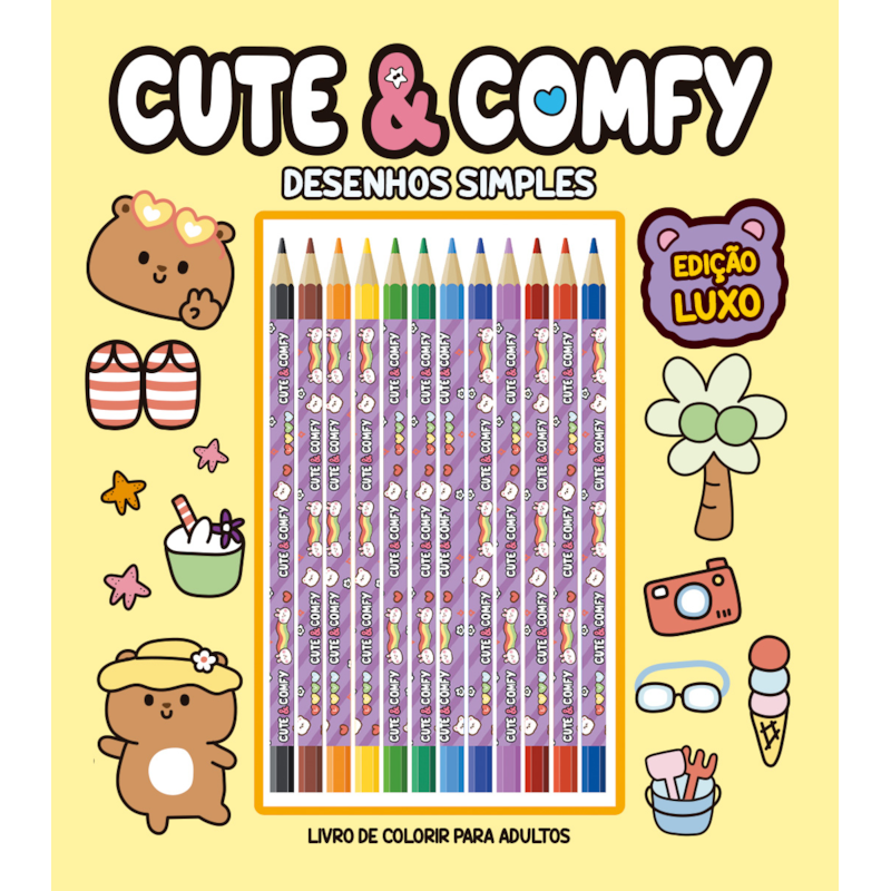 CUTE & COMFY DESENHOS SIMPLES - EDIÇÃO DE LUXO - 12 LÁPIS DE COR