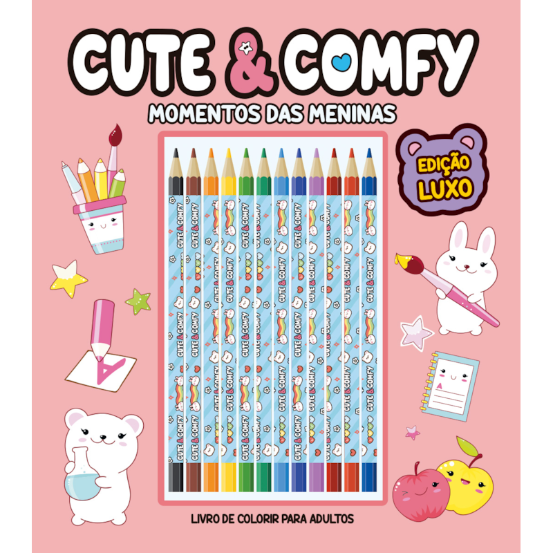 CUTE & COMFY MOMENTOS DAS MENINAS - EDIÇÃO DE LUXO - 12 LÁPIS DE COR
