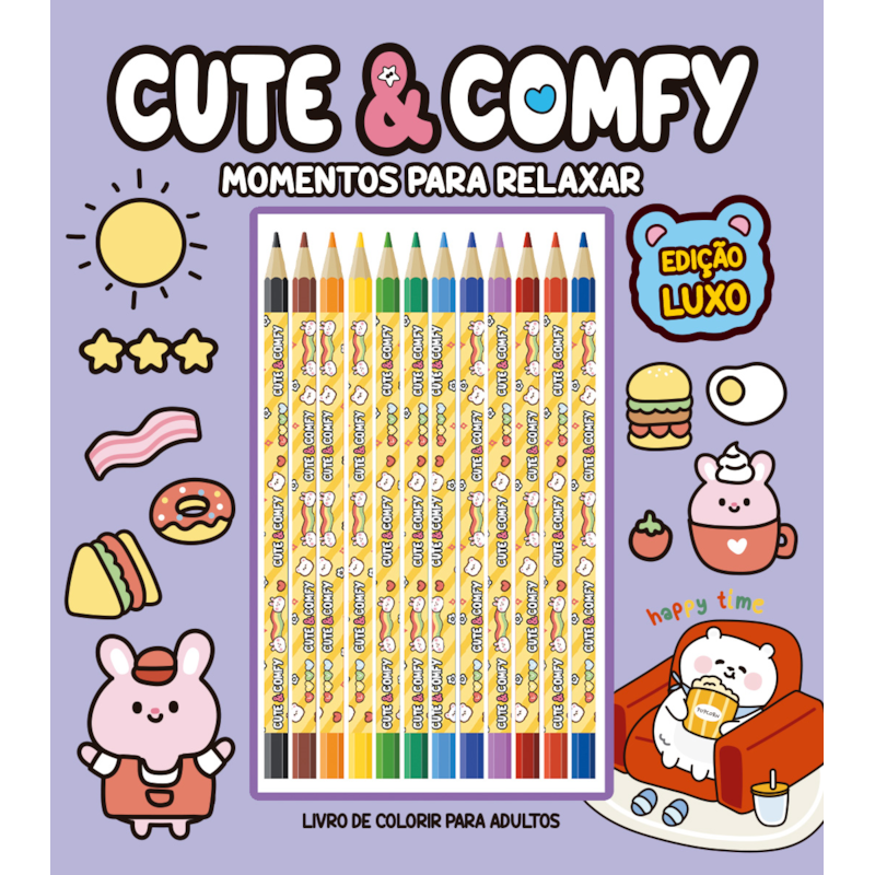 CUTE & COMFY MOMENTOS PARA RELAXAR - EDIÇÃO DE LUXO - 12 LÁPIS DE COR