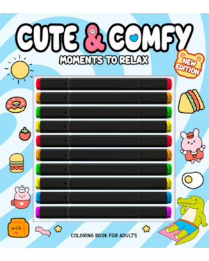 CUTE & COMFY NEW EDITION - MOMENTS TO RELAX - LIVRO DE COLORIR ADULTO