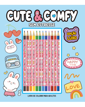 CUTE & COMFY SEM ESTRESSE - EDIÇÃO DE LUXO - 12 LÁPIS DE COR