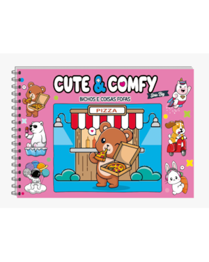 CUTE & COMFY SÉRIE BIG - BICHINHOS E COISAS FOFAS - LIVRO DE COLORIR ADULTO - CAPA DURA HOLOGRÁFICA
