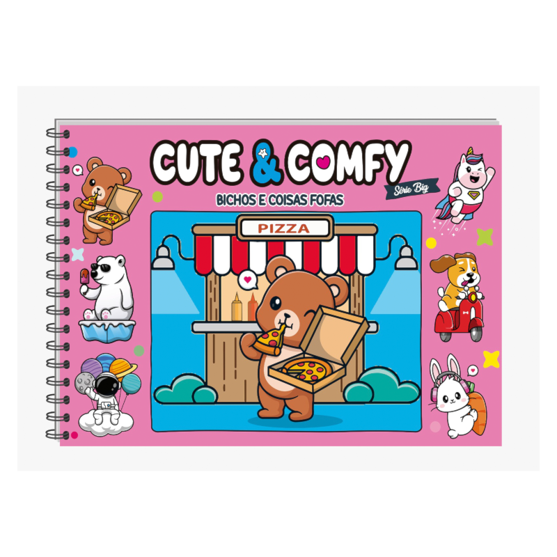 CUTE & COMFY SÉRIE BIG - BICHINHOS E COISAS FOFAS - LIVRO DE COLORIR ADULTO - CAPA DURA HOLOGRÁFICA