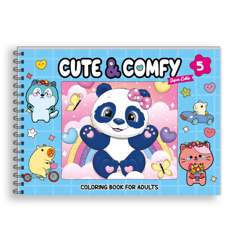 CUTE & COMFY SUPER EXTRA EDIÇÃO 05 - LIVRO DE COLORIR ADULTO - CAPA DURA HOLOGRÁFICA