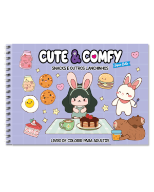 CUTE & COMFY SUPER EXTRA - LIVRO DE COLORIR ADULTO - CAPA DURA HOLOGRÁFICA