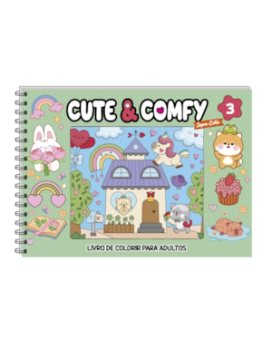 CUTE & COMFY SUPER EXTRA - LIVRO DE COLORIR ADULTO - CAPA DURA HOLOGRÁFICA