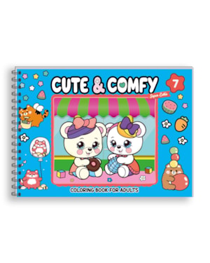 CUTE & COMFY SUPER EXTRA - LIVRO DE COLORIR ADULTO - CAPA DURA HOLOGRÁFICA
