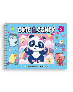 CUTE & COMFY SUPER EXTRA - LIVRO DE COLORIR ADULTO - CAPA DURA HOLOGRÁFICA