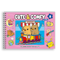 CUTE & COMFY SUPER EXTRA - LIVRO DE COLORIR ADULTO - CAPA DURA HOLOGRÁFICA