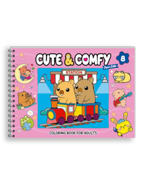 CUTE & COMFY SUPER EXTRA - LIVRO DE COLORIR ADULTO - CAPA DURA HOLOGRÁFICA