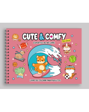 CUTE & COMFY SUPER SPECIAL - LIVRO DE COLORIR ADULTO - ESPORTES AO AR LIVRE - CAPA HOLOGRÁFICA