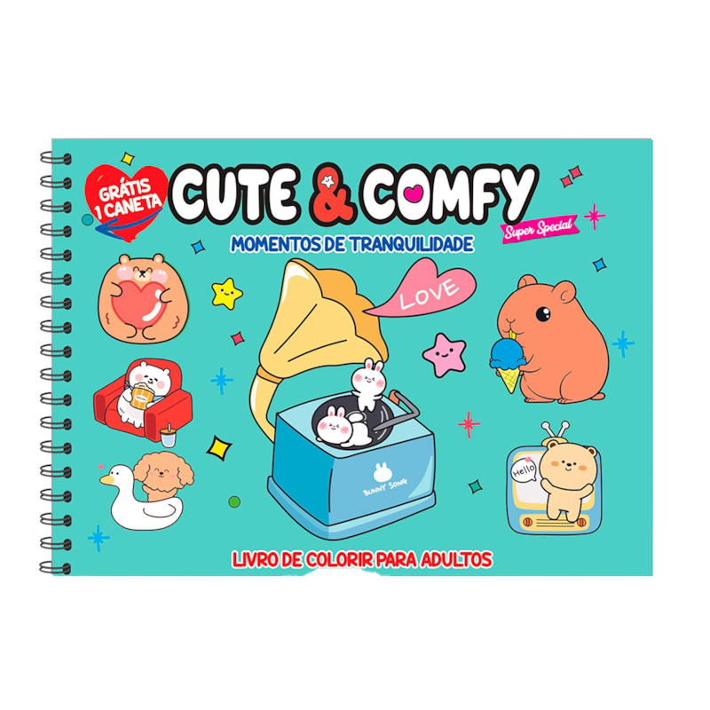 CUTE & COMFY SUPER SPECIAL - LIVRO DE COLORIR ADULTO - MOMENTOS DE TRANQUILIDADE - ACOMPANHA 1 CANETA