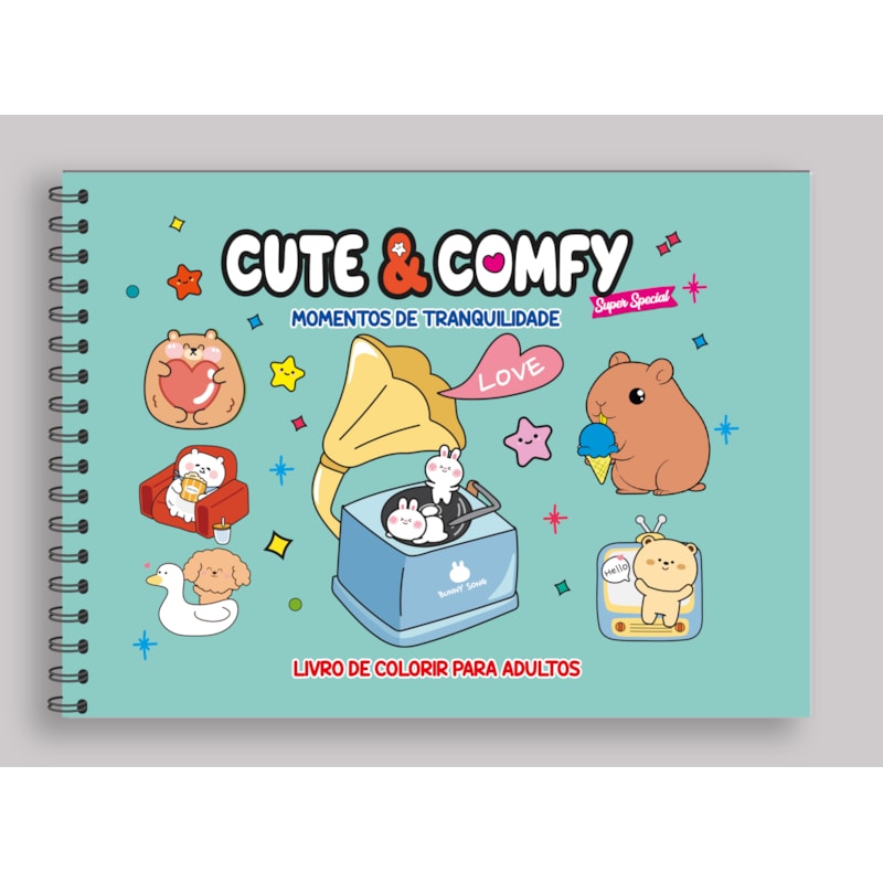 CUTE & COMFY SUPER SPECIAL - LIVRO DE COLORIR ADULTO - MOMENTOS DE TRANQUILIDADE - CAPA HOLOGRÁFICA