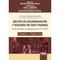 DELITOS DE DISCRIMINACIÓN Y DISCURSO DE ODIO PUNIBLE - NUEVO ESCENARIO EN ESPAÑA TRAS LA LO 1/2015 - TEORÍA Y PRÁCTICA - COLECCIÓN DERECHO PENAL - DIRECTOR: DAVID VALLESPÍN PÉREZ - COORDINADOR: JOAN J. QUERALT