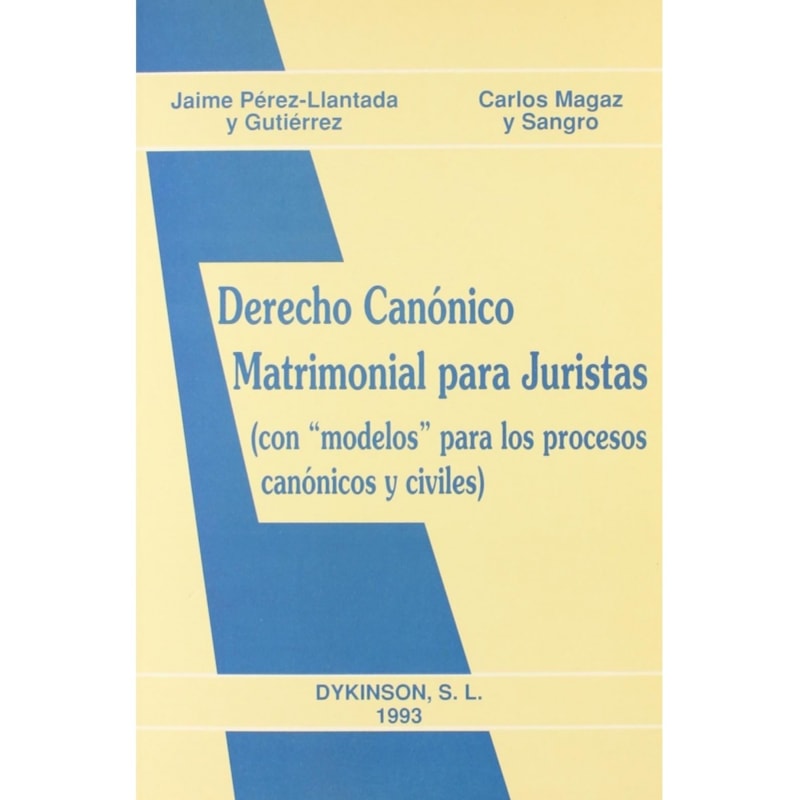 DERECHO CANÓNICO MATRIMONIAL PARA JURISTAS