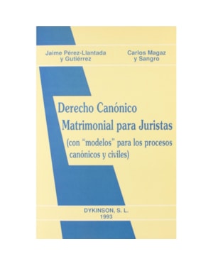 DERECHO CANÓNICO MATRIMONIAL PARA JURISTAS