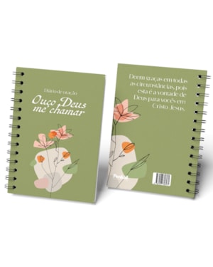 DIARIO DE ORAÇÃO - FLOR AQUARELA VERDE