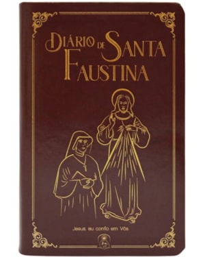DIÁRIO DE SANTA FAUSTINA CAPA EM MATERIAL SINTÉTICO MARROM