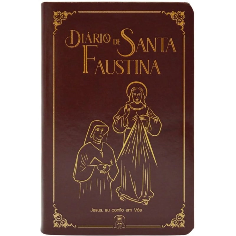 DIÁRIO DE SANTA FAUSTINA CAPA EM MATERIAL SINTÉTICO MARROM