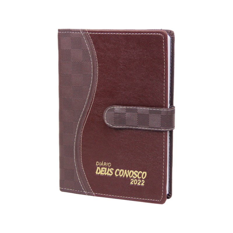 DIARIO DEUS CONOSCO 2022 - COURO MARROM COM FECHO