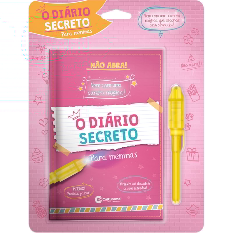 DIÁRIO SECRETO COM CANETA MÁGICA - ROSA