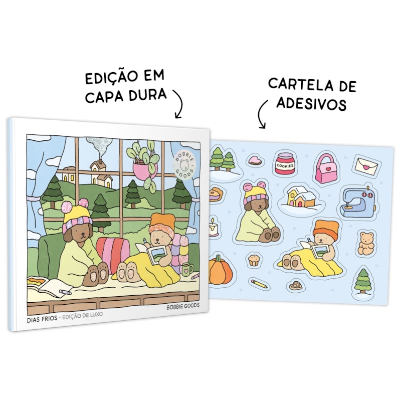 DIAS FRIOS (FALL-WINTER): LIVRO DE COLORIR OFICIAL BOBBIE GOODS - EDIÇÃO EM CAPA DURA COM CARTELA DE ADESIVOS