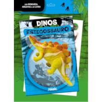 DINOS ESTEGOSSAURO COM BRINQUEDO E ADESIVOS