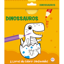 DINOSSAUROS - 2 LIVROS DE COLORIR SANFONADOS