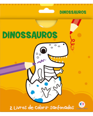 DINOSSAUROS - 2 LIVROS DE COLORIR SANFONADOS
