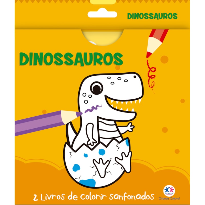 DINOSSAUROS - 2 LIVROS DE COLORIR SANFONADOS