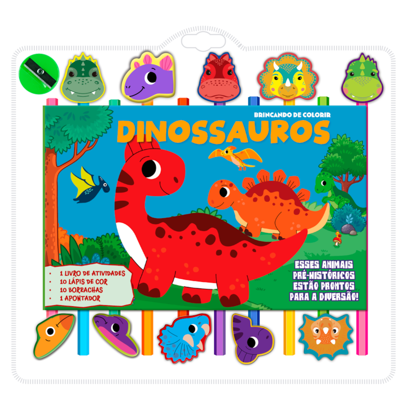 DINOSSAUROS BRINCANDO DE COLORIR