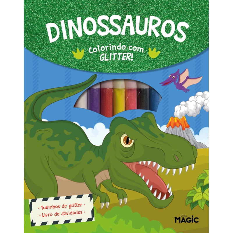 DINOSSAUROS - COLORINDO COM GLITTER