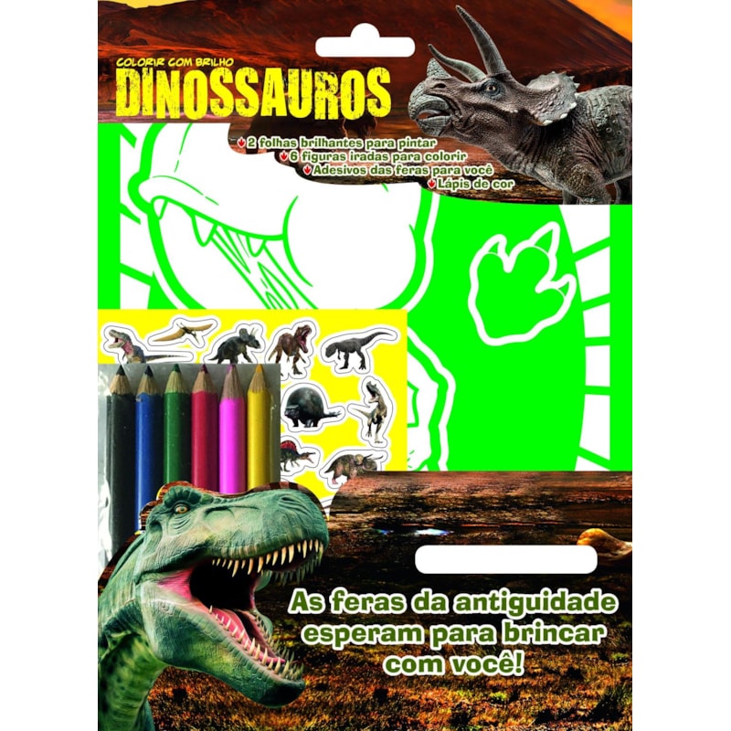 DINOSSAUROS - COLORIR COM BRILHO