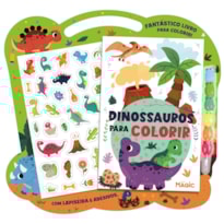 DINOSSAUROS - LAPISEIRA, GIZ DE CERA E ADESIVOS