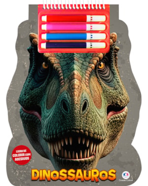 DINOSSAUROS: LIVRO DE COLORIR COM ADESIVOS E CANETINHAS