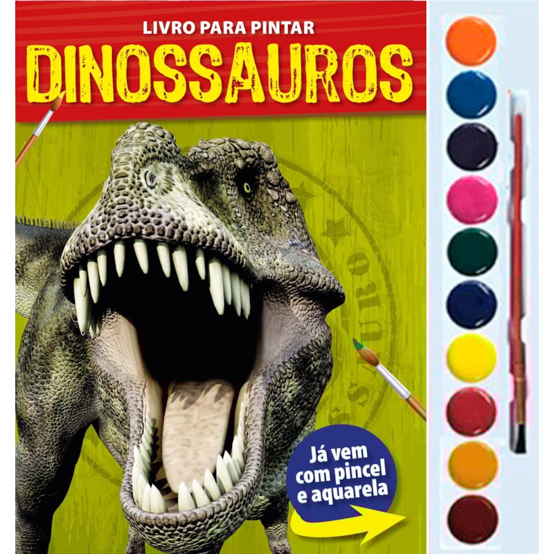 DINOSSAUROS - LIVRO PARA PINTAR COM AQUARELA