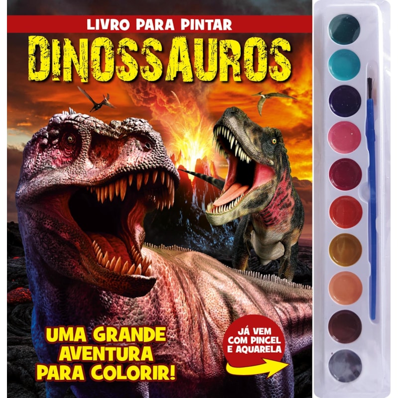 DINOSSAUROS LIVRO PARA PINTAR COM AQUARELA
