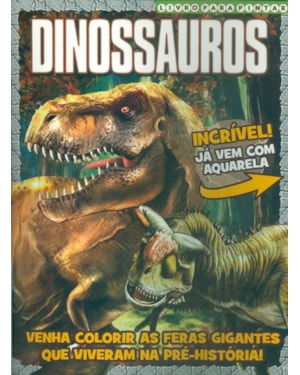 DINOSSAUROS LIVRO PARA PINTAR COM AQUARELA