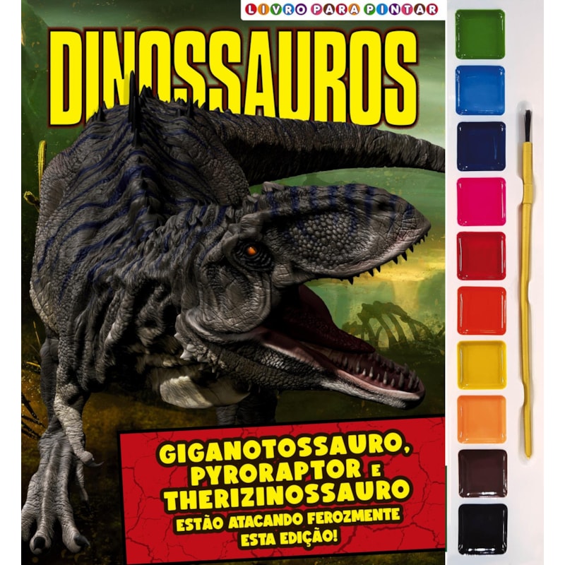 DINOSSAUROS LIVRO PARA PINTAR COM AQUARELA