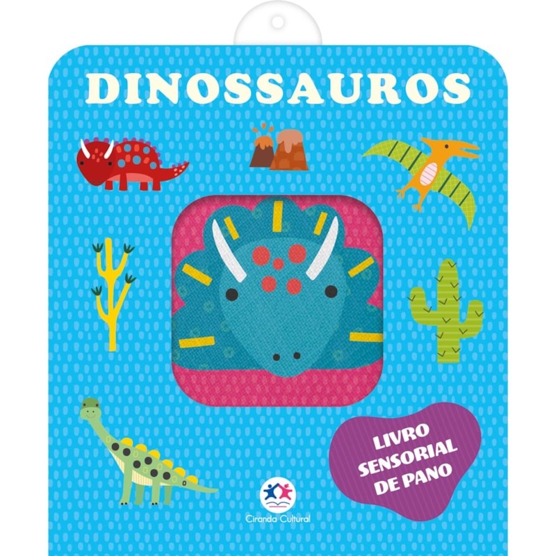 DINOSSAUROS - LIVRO SENSORIAL DE PANO PARA BEBÊS