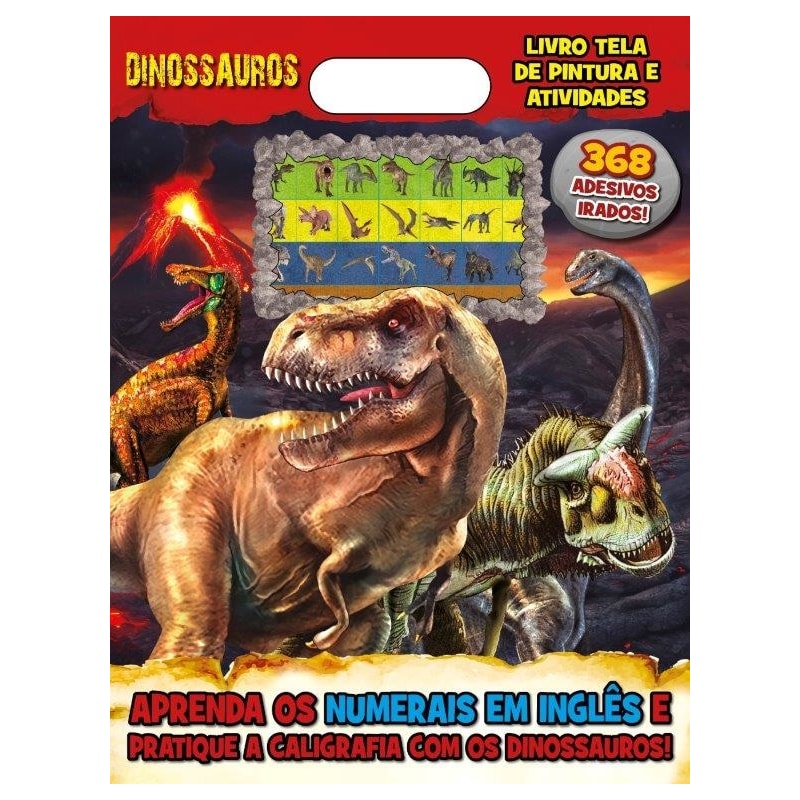 DINOSSAUROS LIVRO TELA DE PINTURA E ATIVIDADES