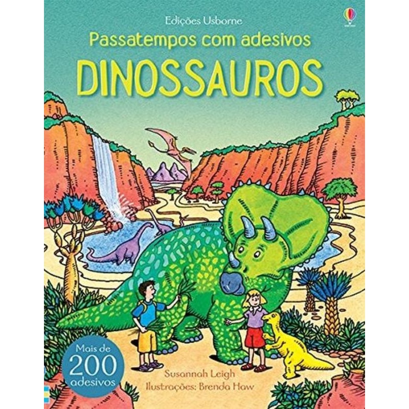 DINOSSAUROS : PASSATEMPOS COM ADESIVOS