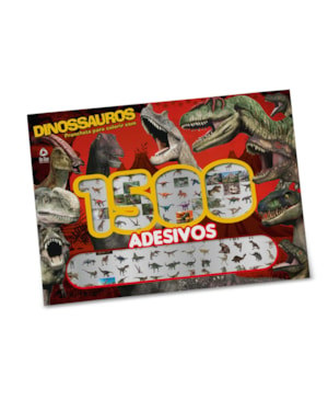DINOSSAUROS PRANCHETA PARA COLORIR COM 1500 ADESIVOS