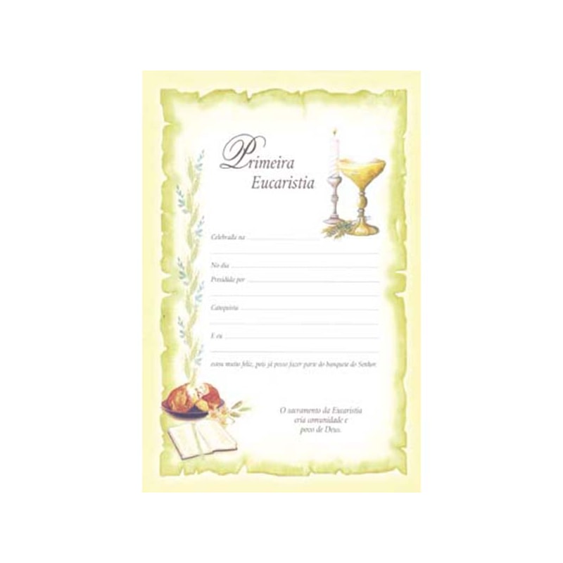 DIPLOMA PRIMEIRA EUCARISTIA